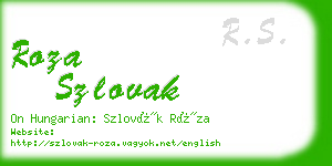 roza szlovak business card